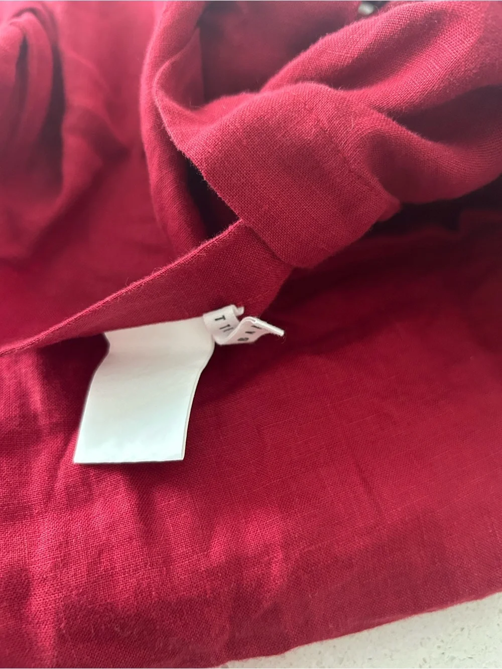 Pottery Barn Belgian Flax Linen Diamond Pillow Sham King Size 1 NWOT Red
